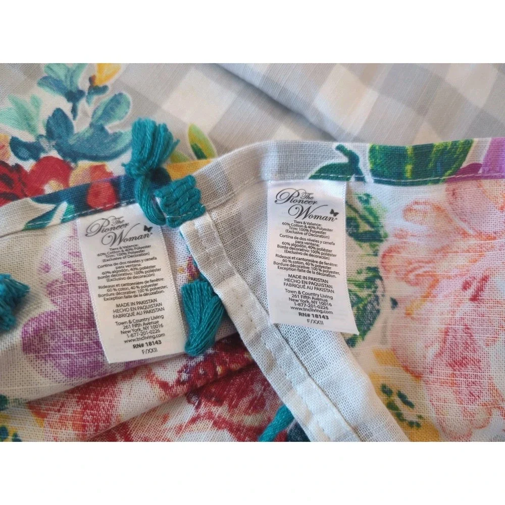 The Pioneer Woman Sweet Romance Blossoms 5pc Curtain Tier Valance Set NWOT
